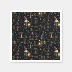 Dark Fantasy Gnome en paddenstoelenpatroon Servet