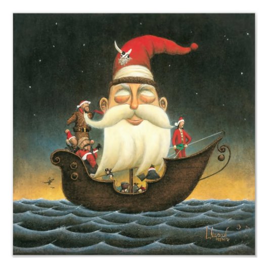 Dark Fantasy Santa Pirate Canvas Art Foto Afdruk (Voorkant)