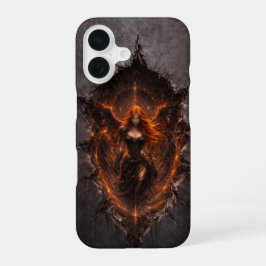 Dark Fire Angel iPhone 16 Case Gothic Fantasy Art Hoesje