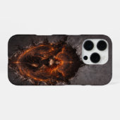 Dark Fire Angel iPhone 16 Pro Case Gothic Fantasy Hoesje (Achterkant horizontaal)