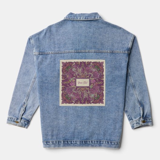 Dark Floral Boho Custom Denim Jacket (Achterkant)