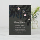 Dark Floral Boho Gray Gothic laat Vrijgezellenfees Kaart (Staand voorkant)