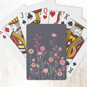 Dark Floral Boho Pokerkaarten