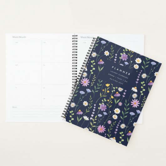Dark Floral Botanical Garden Planner (Devant avec enveloppe)