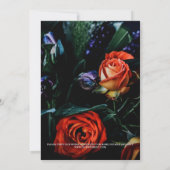 Dark Floral Botanical Wedding Kaart (Achterkant)
