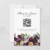 Dark Floral bruiloft QR Code RSVP Card Kaartje (Voorkant)