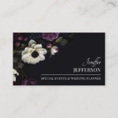 Dark Floral event wedding planner Visitekaartje (Voorkant)