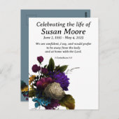 Dark Floral Funeral Briefkaart (Voorkant / Achterkant)