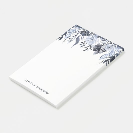 Dark Floral | Moderne Waterverf Post-it® Notes (Schuin)