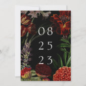 Dark Floral Moody Wedding Save The Date (Voorkant)