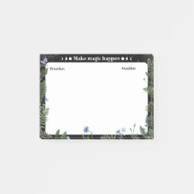 Dark Floral Productivity Post-it Sticky Note