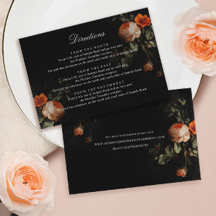 Dark Floral Rozen Dutch Masters Wedding Routebesch Informatiekaartje