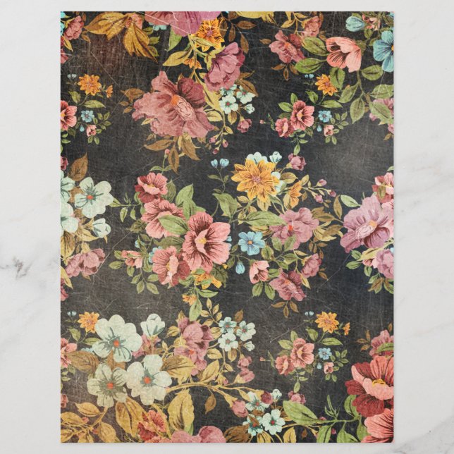 Dark Floral Scrapbook paper (Voorkant)