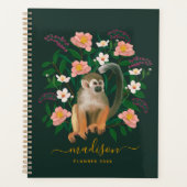 Dark Floral Squirrel Monkey gepersonaliseerd in 20 Planner (Voorkant)
