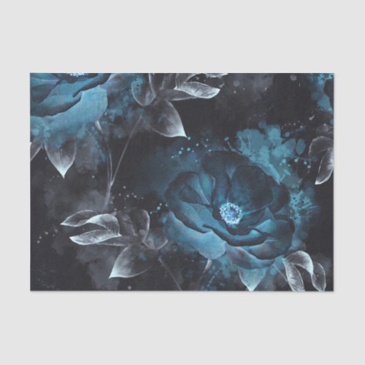 Dark Floral Tissuepapier (Voorkant)