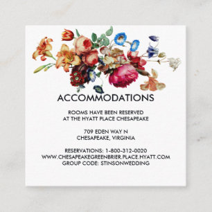 Dark Floral Wedding Hotel Accommodatie Informatiekaartje