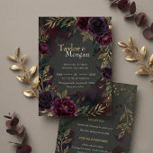 Dark-floral Wedding Invitation