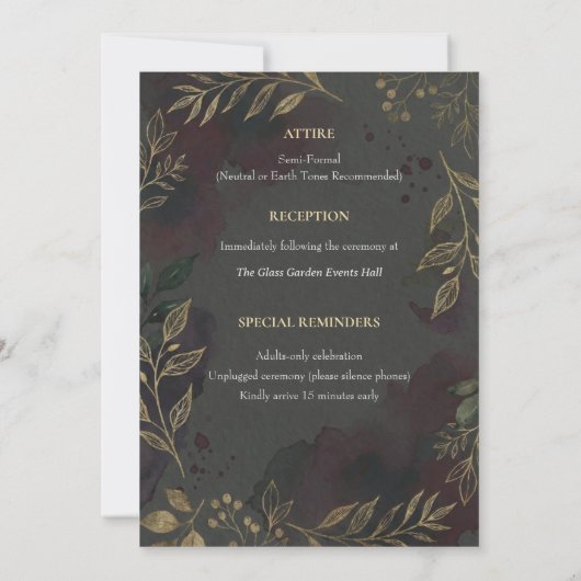 Dark-floral Wedding Invitation (Dos)