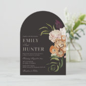 Dark Florals Arch Photo Wedding Invitation (Debout devant)