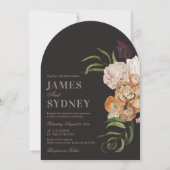 Dark Florals Arch Photo Wedding Invitation (Devant)