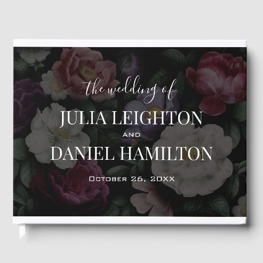 Dark Florals Modern Wedding Invitation Gastenboek (Voorkant)