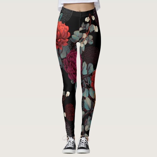 dark flower leggings (Voorkant)