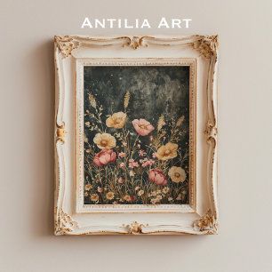 Dark Flower Moody Floral Stilleven Poster