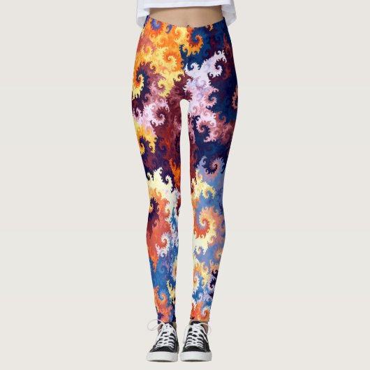 Dark Flower Pattern Leggings (Voorkant)