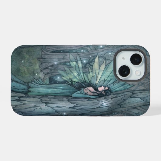 Dark Forest Fairy Fantasy Mystiek kunstwerk iPhone 15 Hoesje (Achterkant horizontaal)