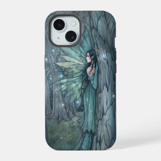Dark Forest Fairy Fantasy Mystiek kunstwerk iPhone 15 Hoesje
