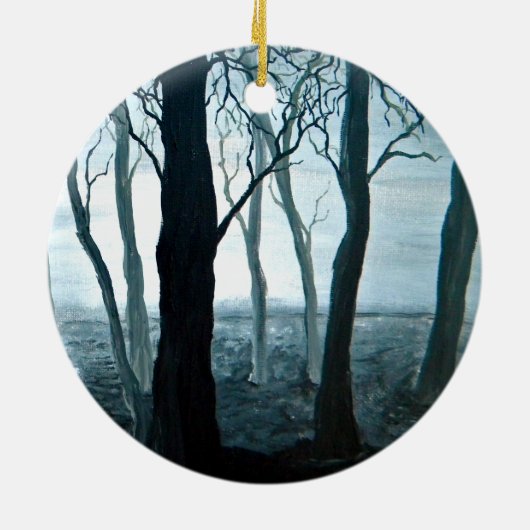 Dark Forest Halloween-versiering Keramisch Ornament (Achterkant)