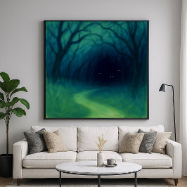 Dark Forest Path - Impressionisme Stijl Kunst Poster