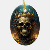 Dark Forest Skull-Ornament Keramisch Ornament (Achterkant)