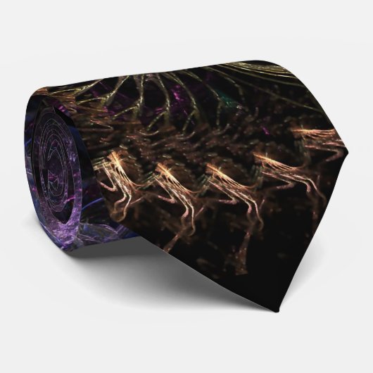 Dark Fractal Swirl Stropdas (Opgerold)