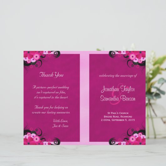Dark Fuchsia Programme de mariage floral Modèles (Debout devant)