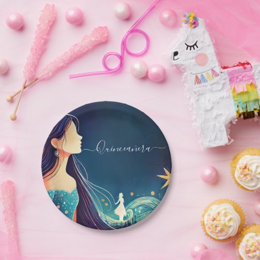 Dark Fun Star Prom Sterrennacht Sky Quinceanera Papieren Bordje (Feest)