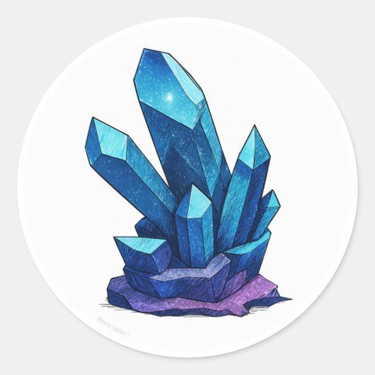 Dark Galaxy Crystal  Ronde Sticker (Voorkant)