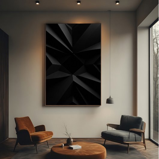 Dark Geometry Minimalist Abstract Poster