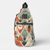 Dark ghost pattern sling bag (Voorkant)