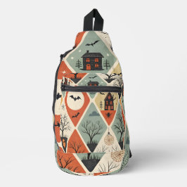 Dark ghost pattern sling bag