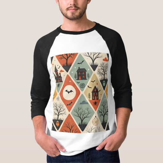 Dark ghost pattern t-shirt (Voorkant)