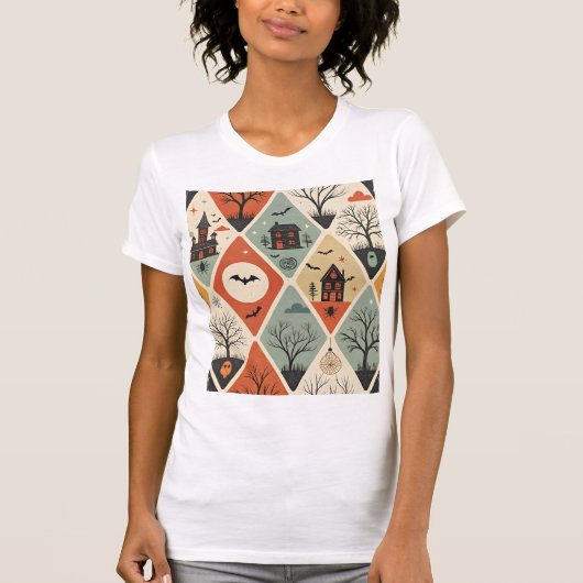 Dark ghost pattern t-shirt (Voorkant)