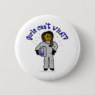 Dark Girl Astronaut Ronde Button 5,7 Cm
