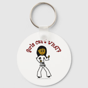 Dark Girl Martial Artist Sleutelhanger