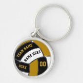 Dark Gold and Black Custom Volleyball Keychins Sleutelhanger (Voorkant)