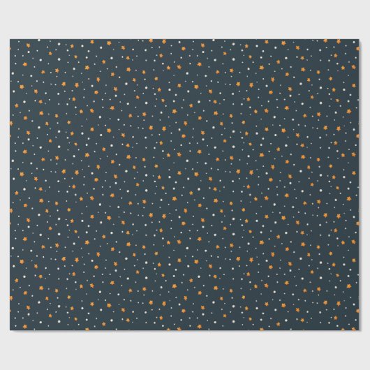 Dark Gold Starry Night Holiday Wrapping Paper Cadeaupapier (Vlak)