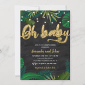 Dark Gold Tropical Oh Baby shower Invitation (Devant)