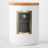 Dark Golden Glitter Lijst Productlabel met Logo Voedselcontainer Etiket (Voorkant)
