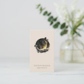 Dark Golden Moon Phases Yoga Studio Visitekaartje (Staand voorkant)