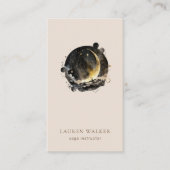 Dark Golden Moon Phases Yoga Studio Visitekaartje (Voorkant)